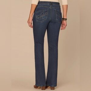 Democracy "Ab"solution® Mid-Rise Itty Bitty Boot Jeans with 3D Embroidered Bow